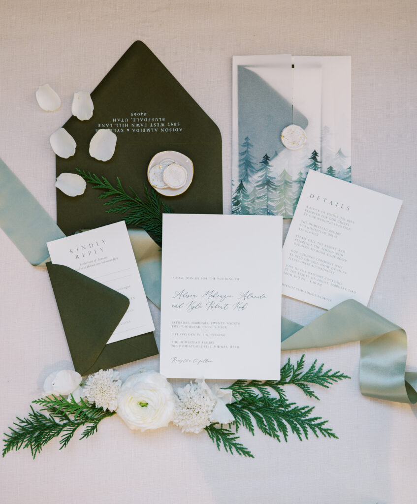 One of the most important paper goods for your wedding is your wedding stationery, included in the Ruby Jane Events full-service package. Options choice planning  #Weddingstationery #weddinginvitationsuite #RubyJaneEvents #SLCweddingplanner #utahcountyweddings

